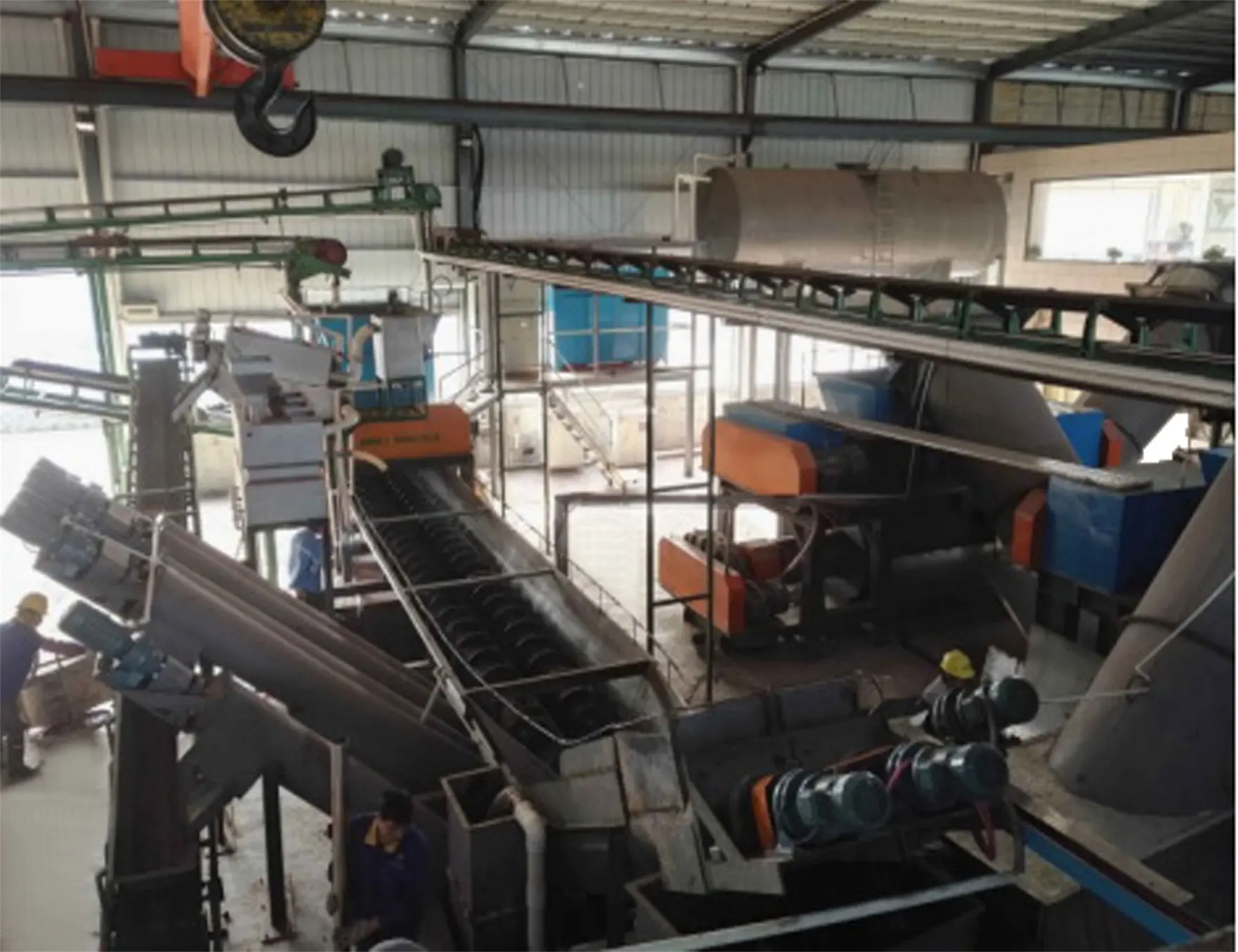 Domestic waste treatment production line